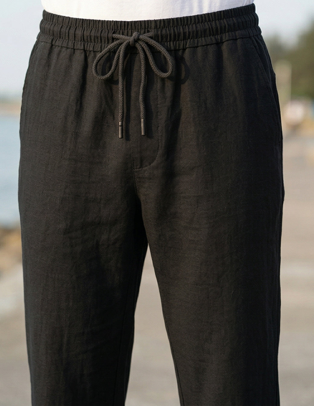 Cotton-Linen Straight Trousers