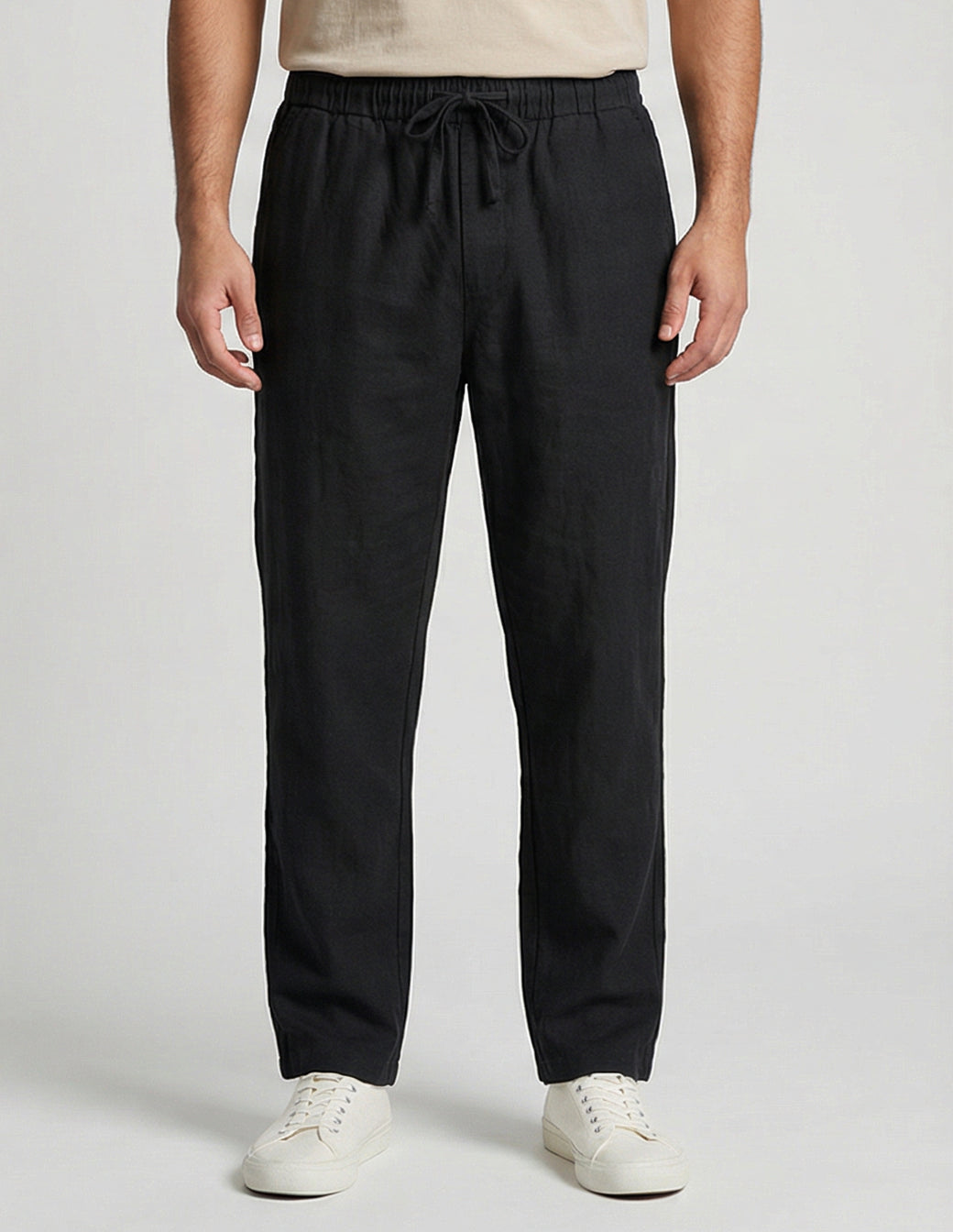 Cotton Linen Baggy Streetwear Trousers