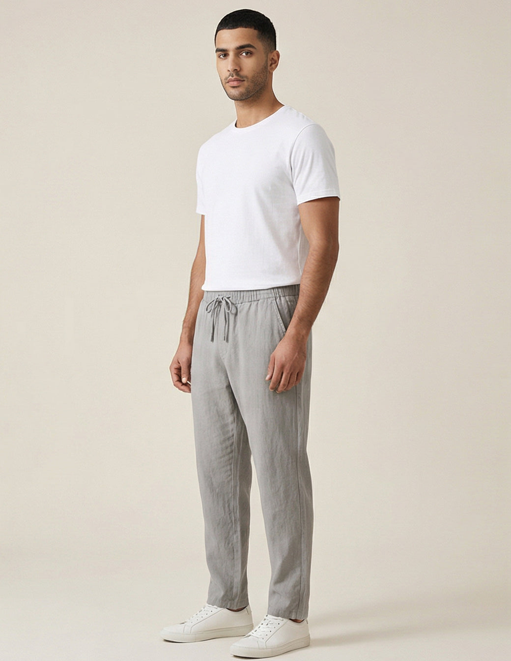 Cotton Linen Baggy Streetwear Trousers
