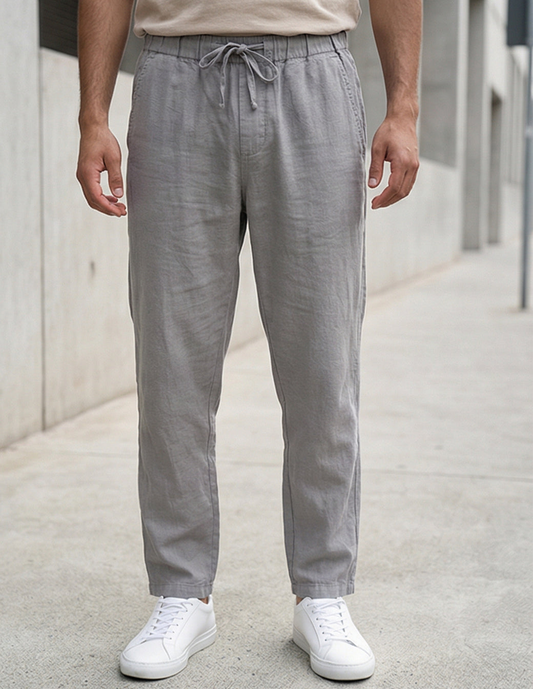 Cotton Linen Baggy Streetwear Trousers