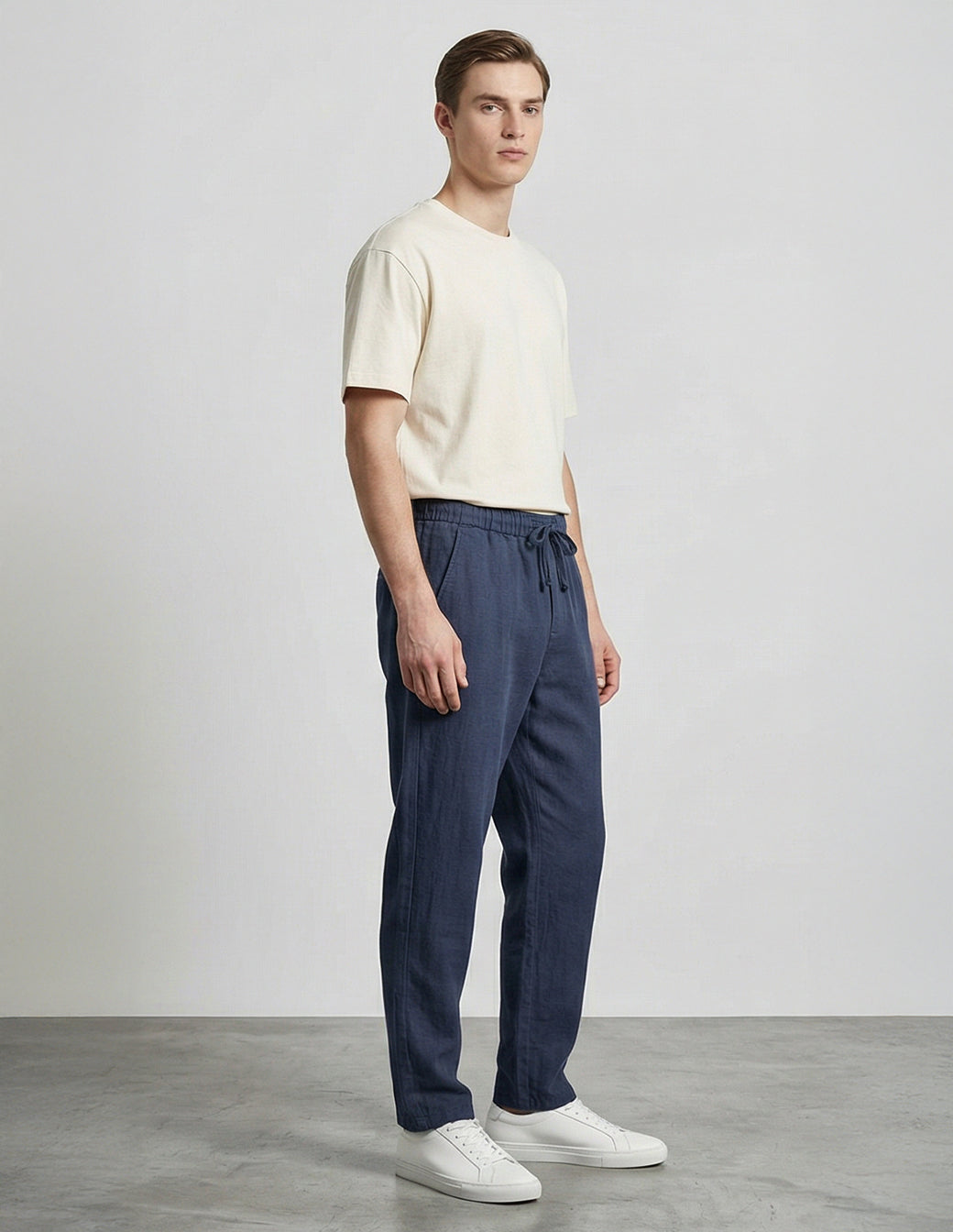 Cotton Linen Baggy Streetwear Trousers