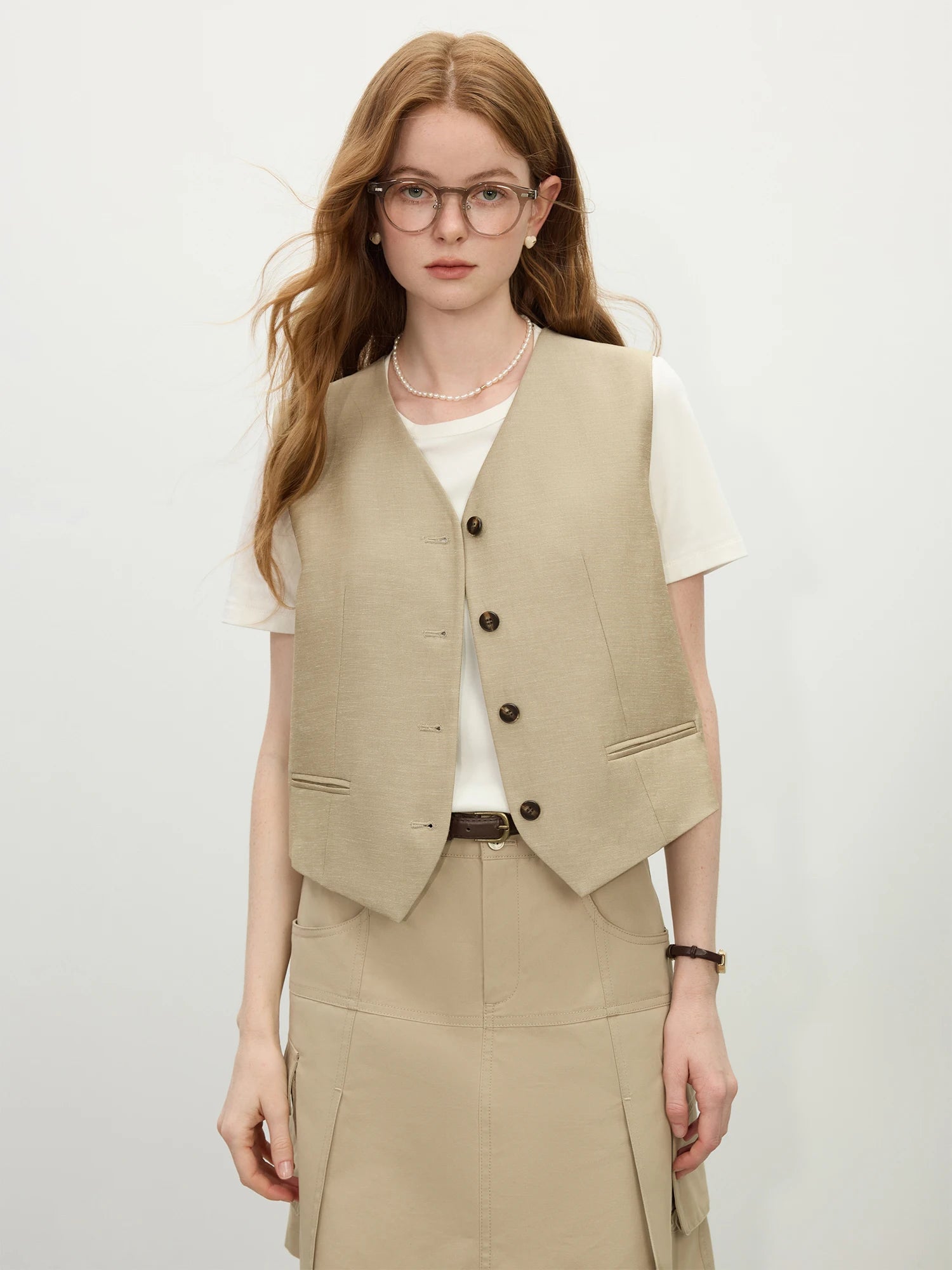 Ivory Muse Tailored Top