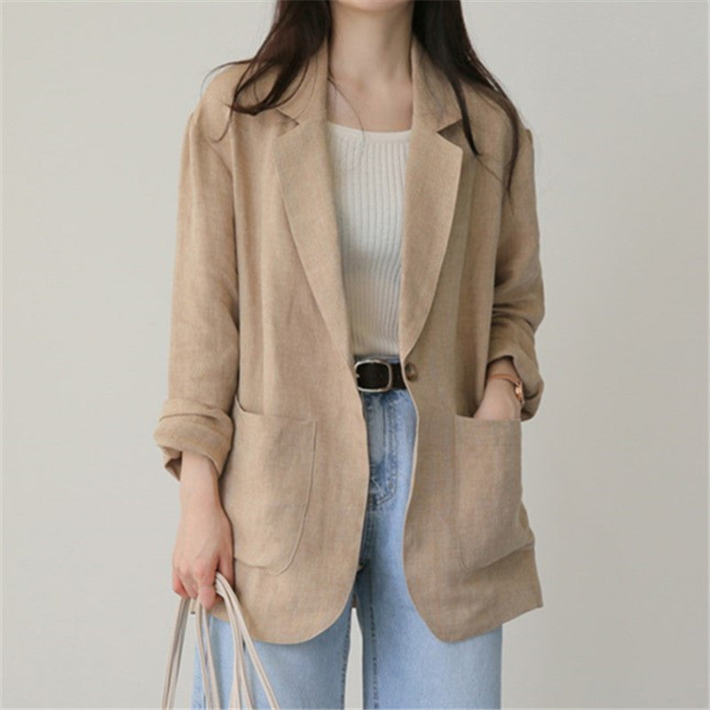 Womens Linen Blend Short Suit