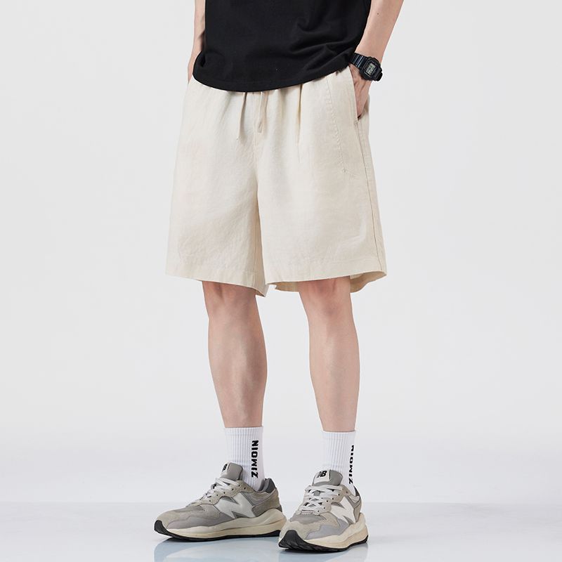 Japanese-Style Linen Drawstring Shorts for Men