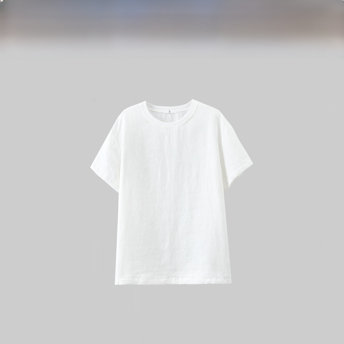 Women's Loose Linen T-shirt Short Sleeve Round Neck Top