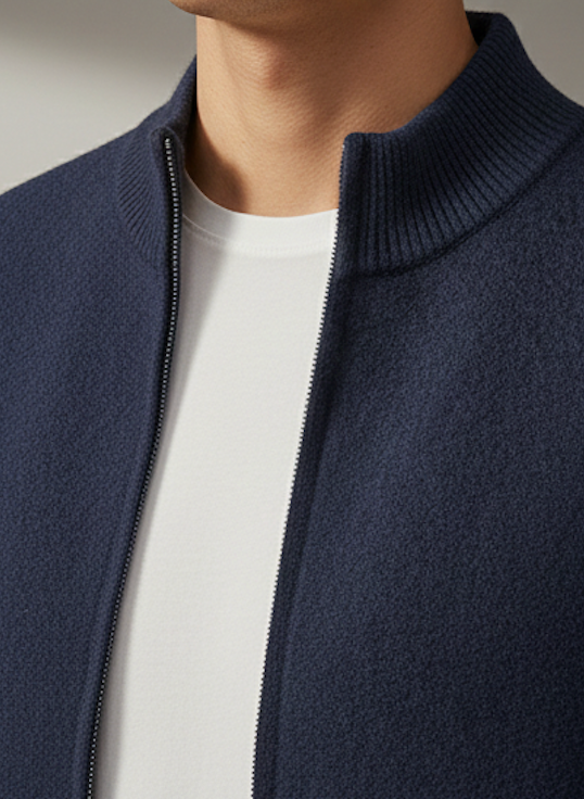 The 100% Merino Wool Zipper Cardigan