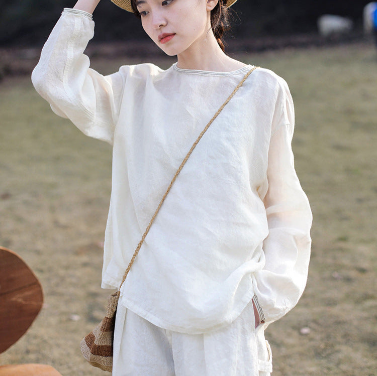 Women's Linen Short Sleeve Shirt