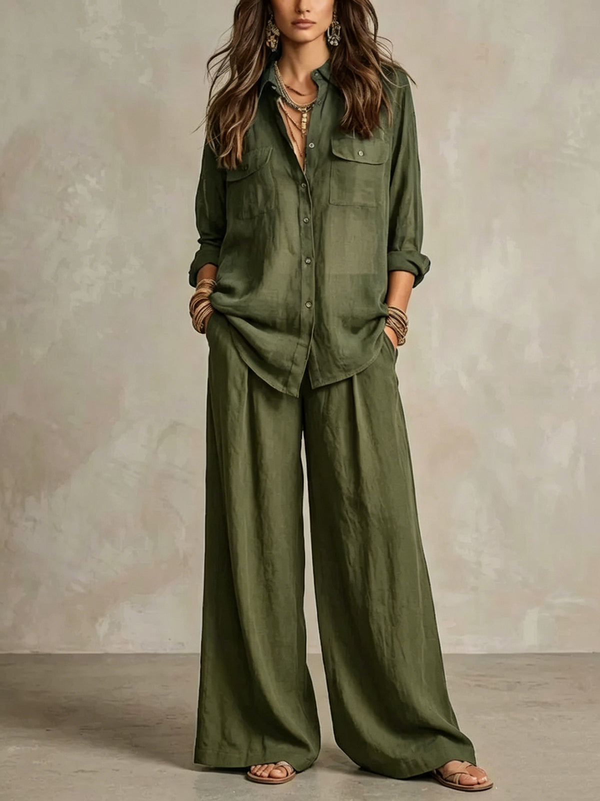Linen Shirt and Pants Set