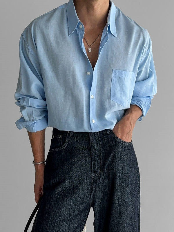 Mens Casual Linen Cotton Shirt
