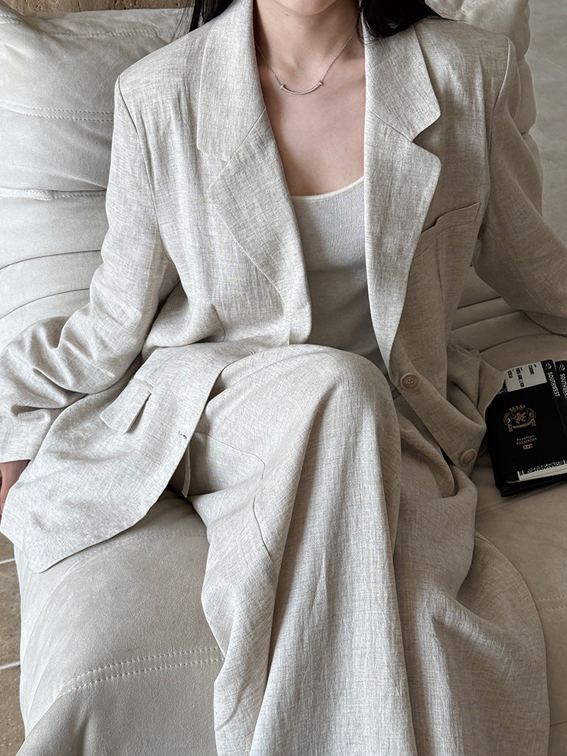 Womens Tencel Linen Blazer