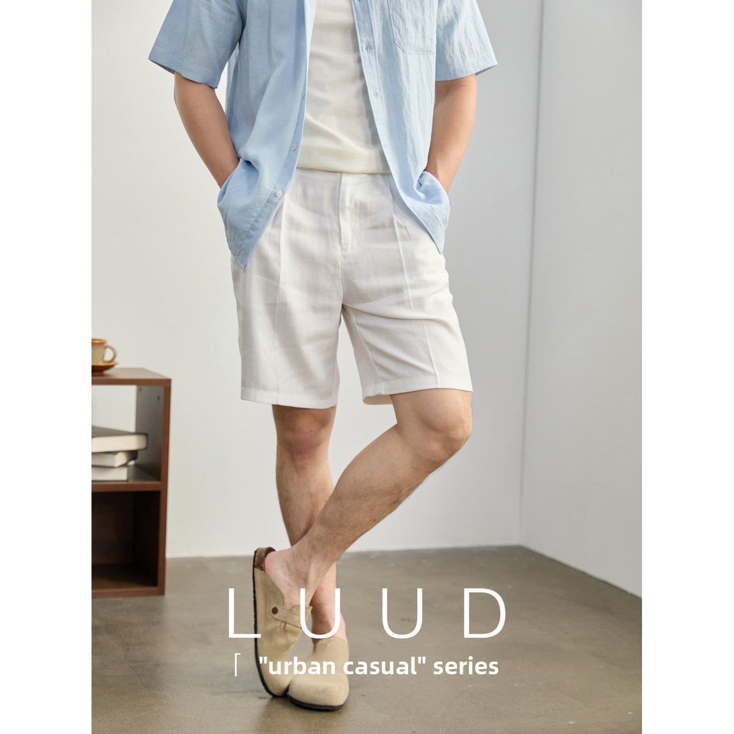 Mens Breathable Linen Casual Shorts