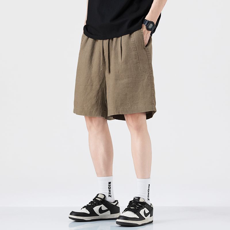 Japanese-Style Linen Drawstring Shorts for Men