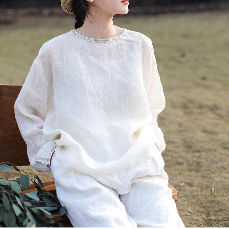Women's Linen Short Sleeve Shirt