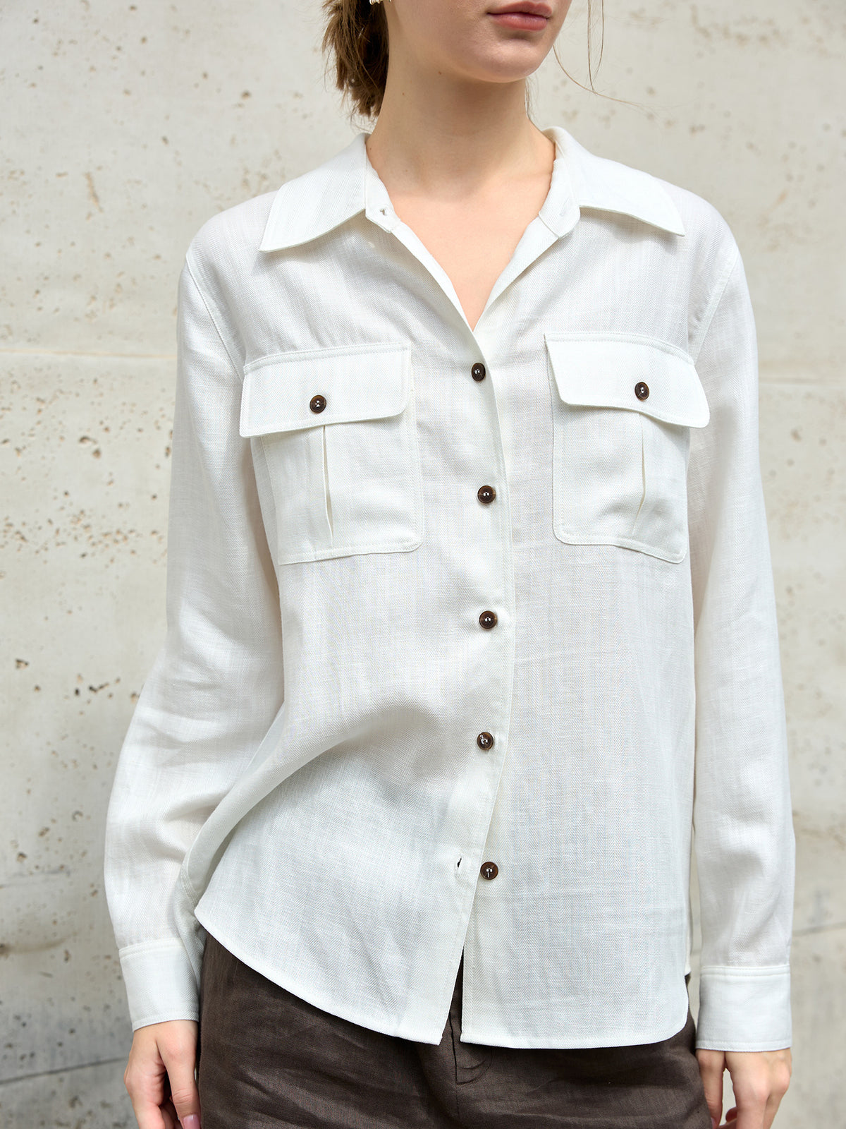 Womens Lyocell Linen Shirt