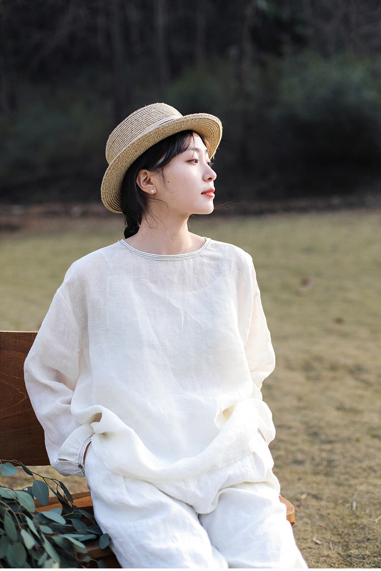 Women's Linen Short Sleeve Shirt