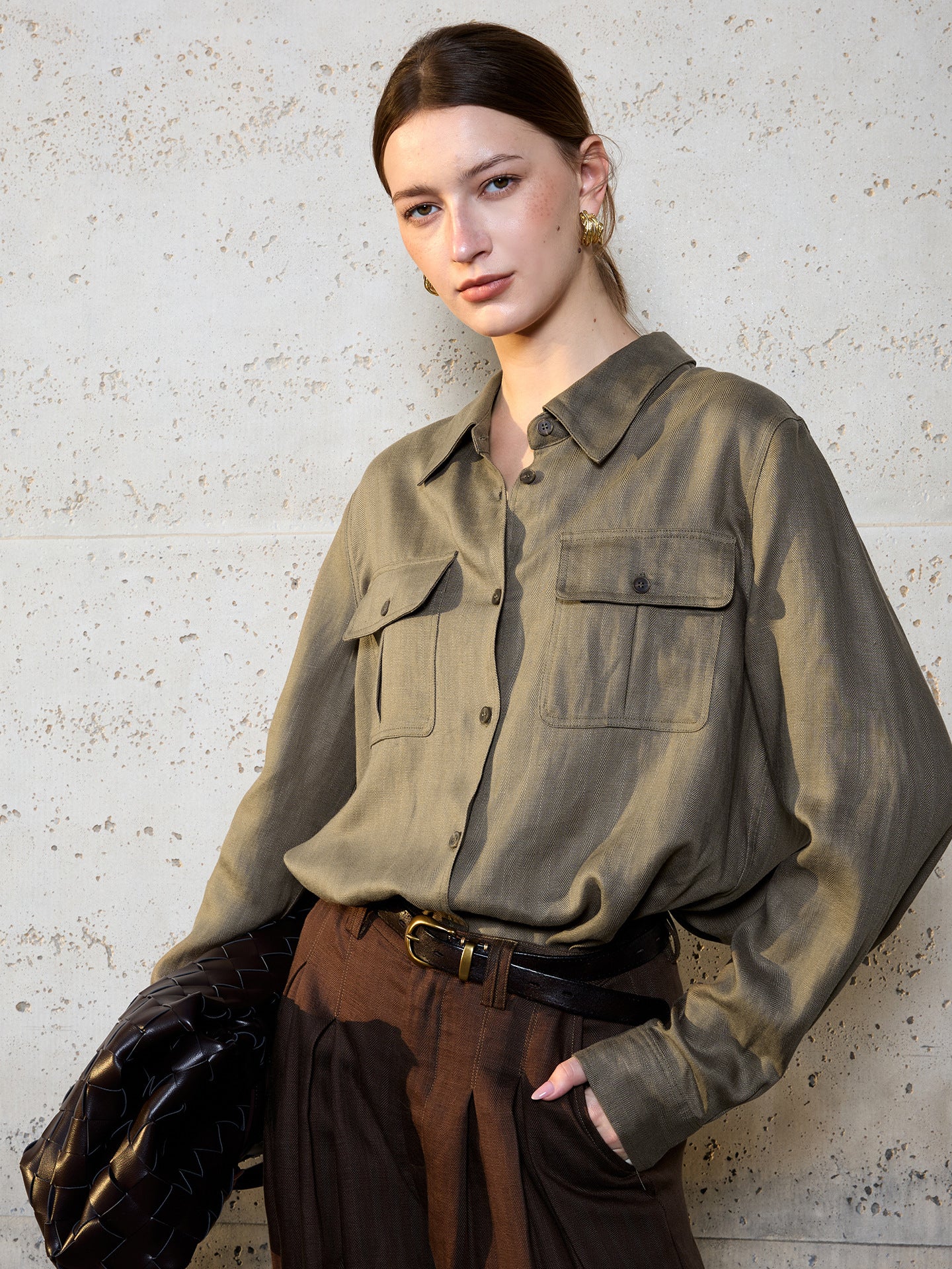 Womens Lyocell Linen Shirt
