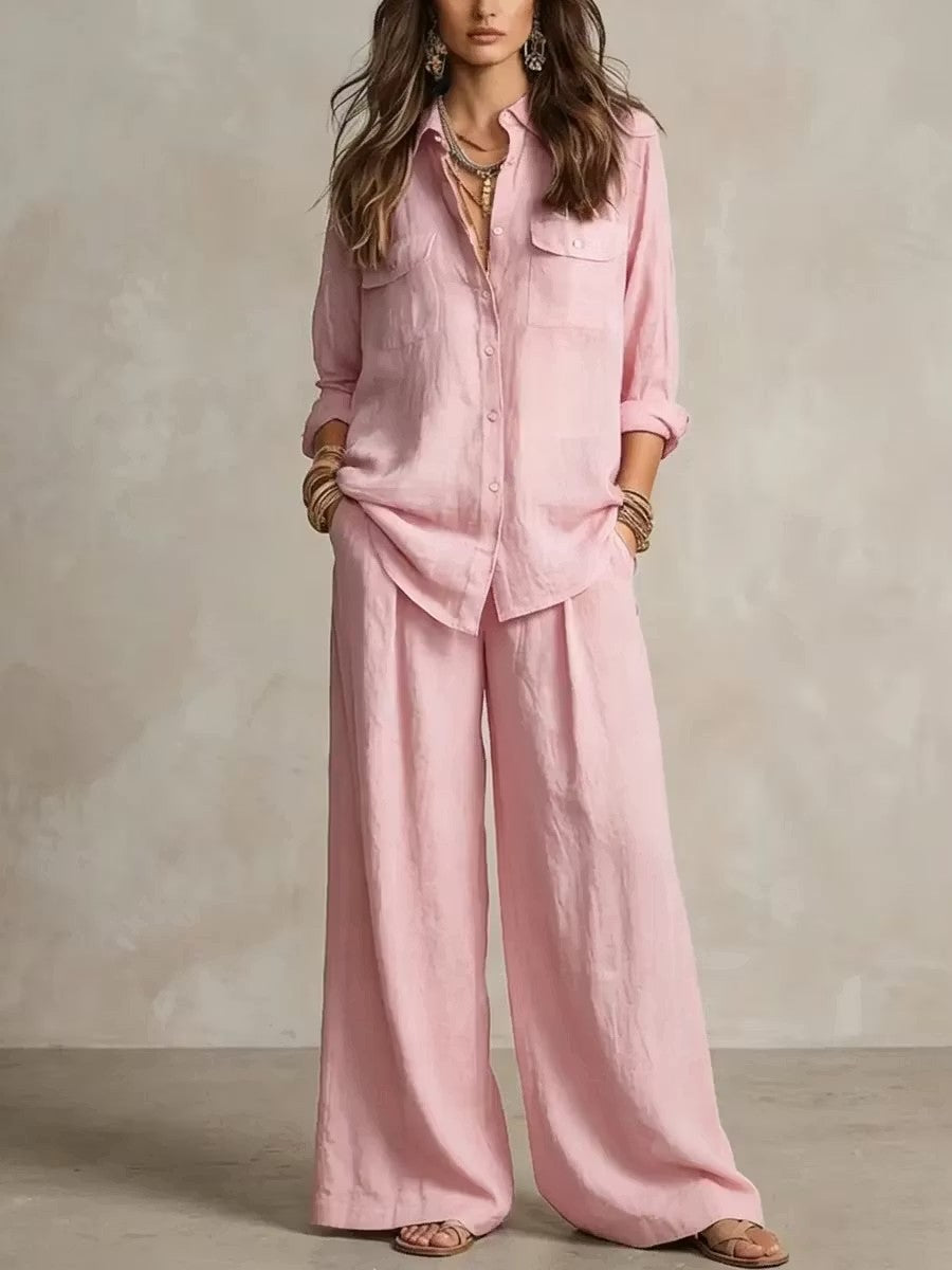 Linen Shirt and Pants Set